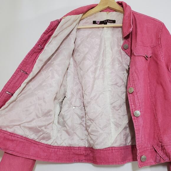 Vintage BB Jeans | Bubble Gum Pink Corduroy Jacket with Chest Pockets - Picture 4 of 10